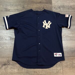 Majestic New York Yankees Blank Blue Mesh Jersey Diamond Collection - Men's XL